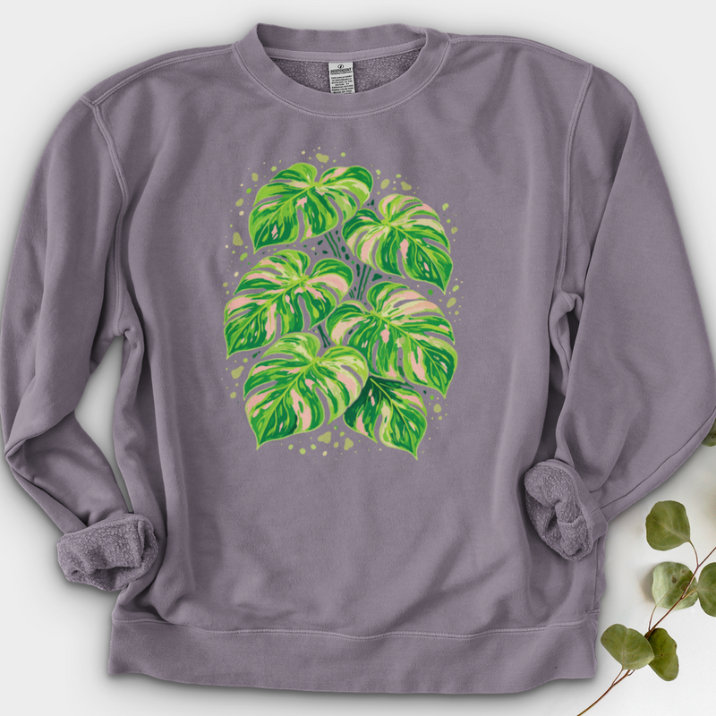 Pink Monstera Crewneck