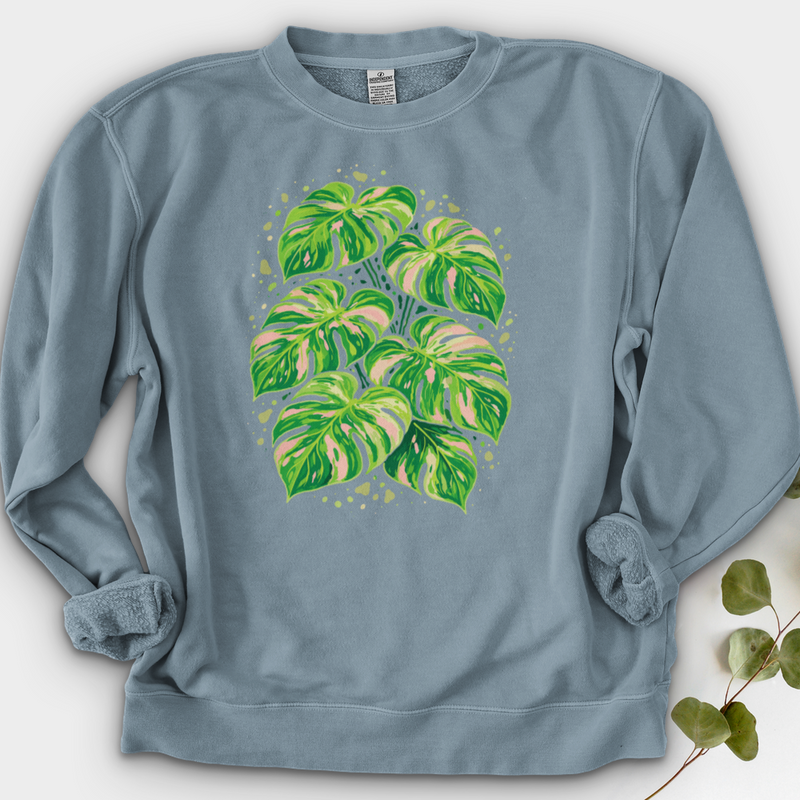 Pink Monstera Crewneck
