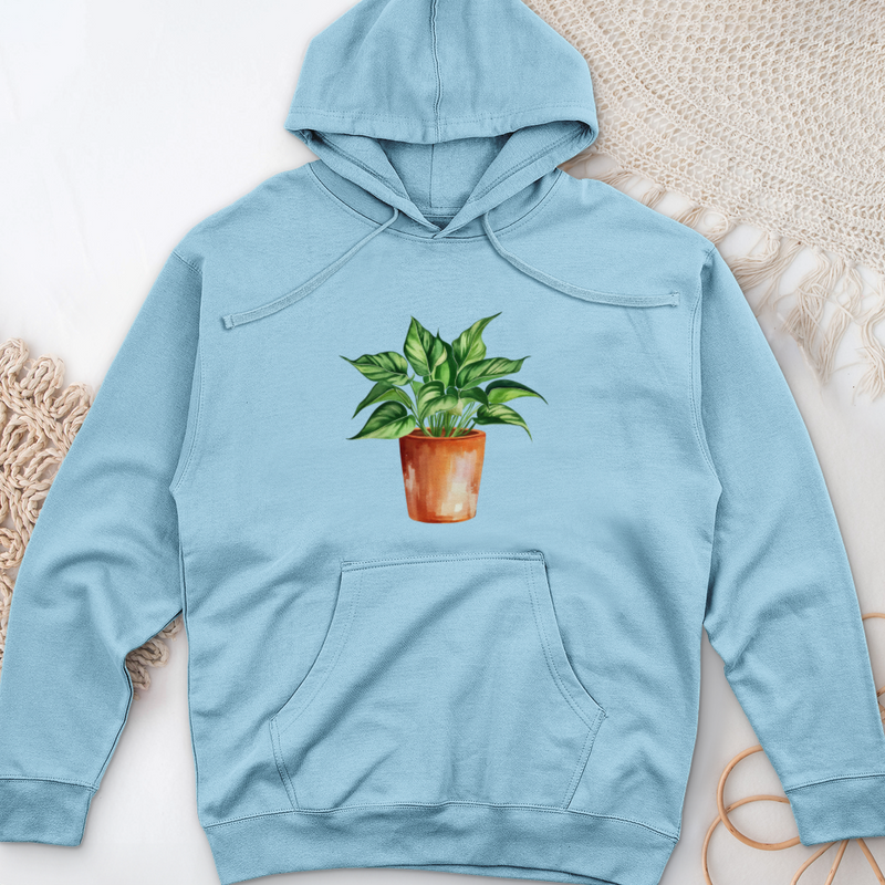Pothos Plant Midweight Hooded Sweatshirt