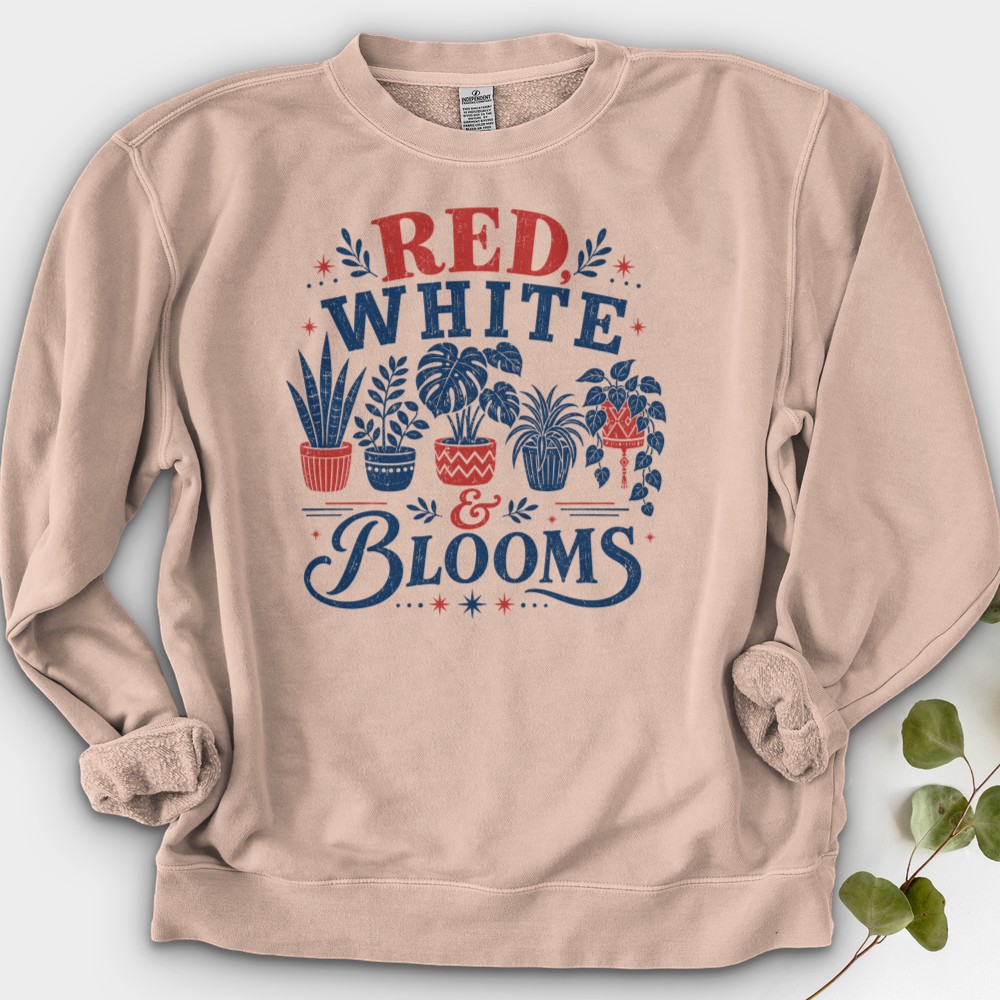 Red White Blooms Crewneck