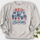 Red White Blooms Crewneck