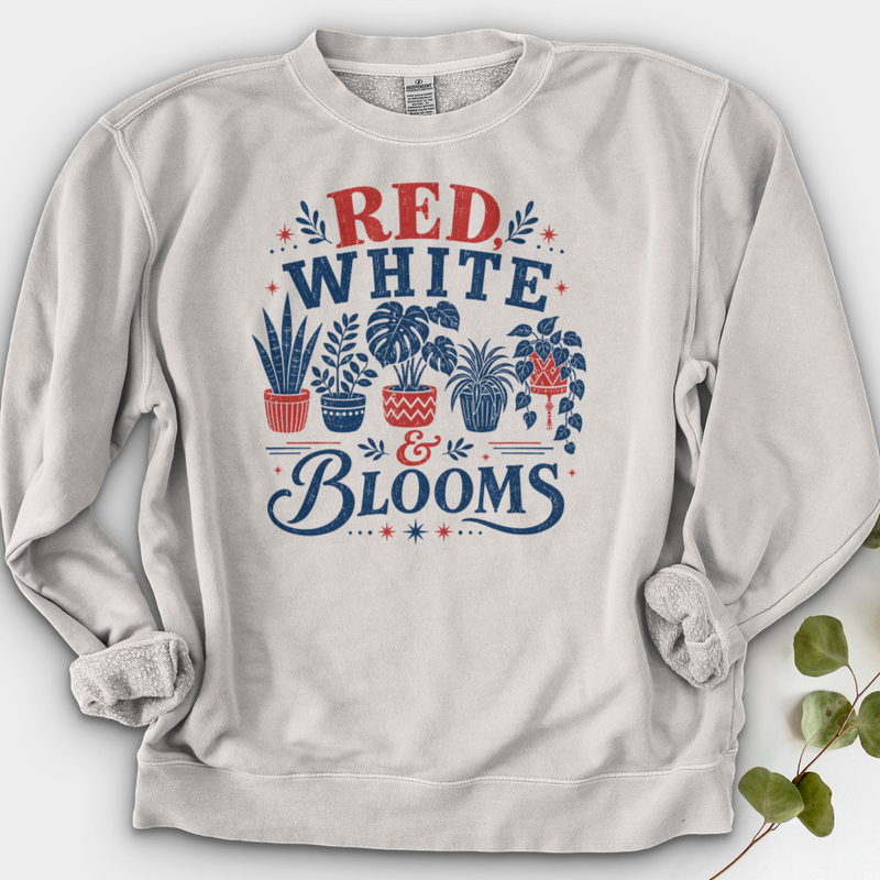 Red White Blooms Crewneck