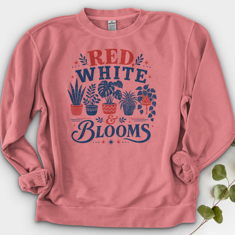 Red White Blooms Crewneck