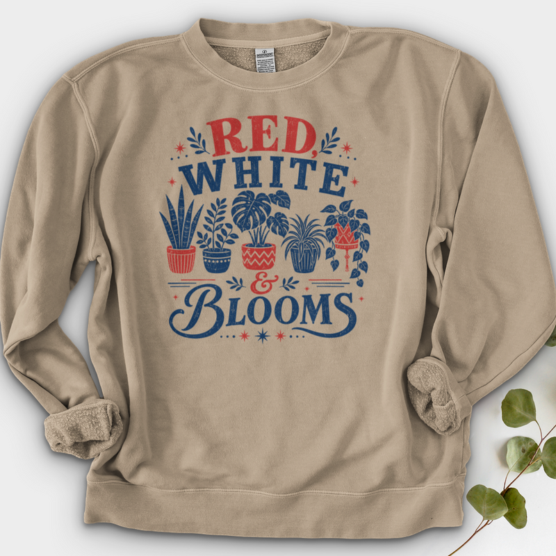 Red White Blooms Crewneck