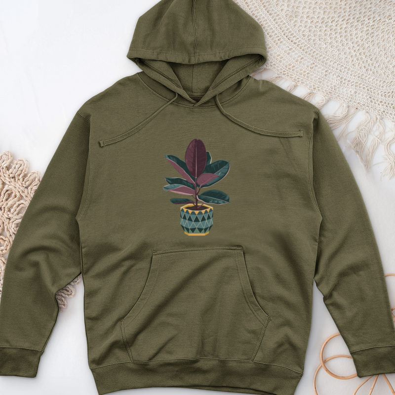 Rubber Plant Midweight Hooded Sweatshirt