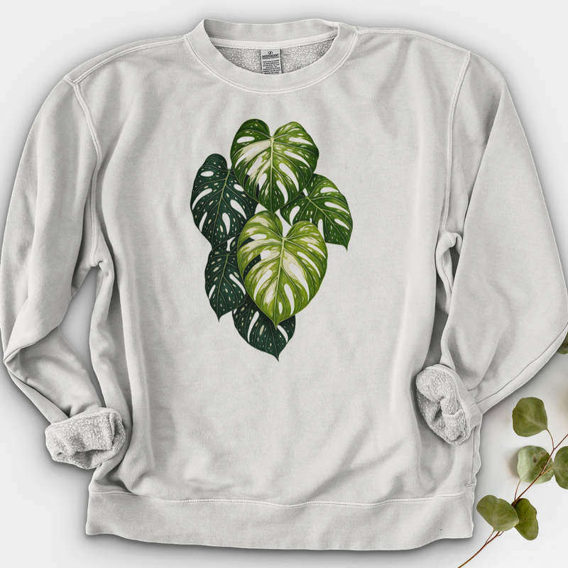 Variegated Monstera Leaf Crewneck