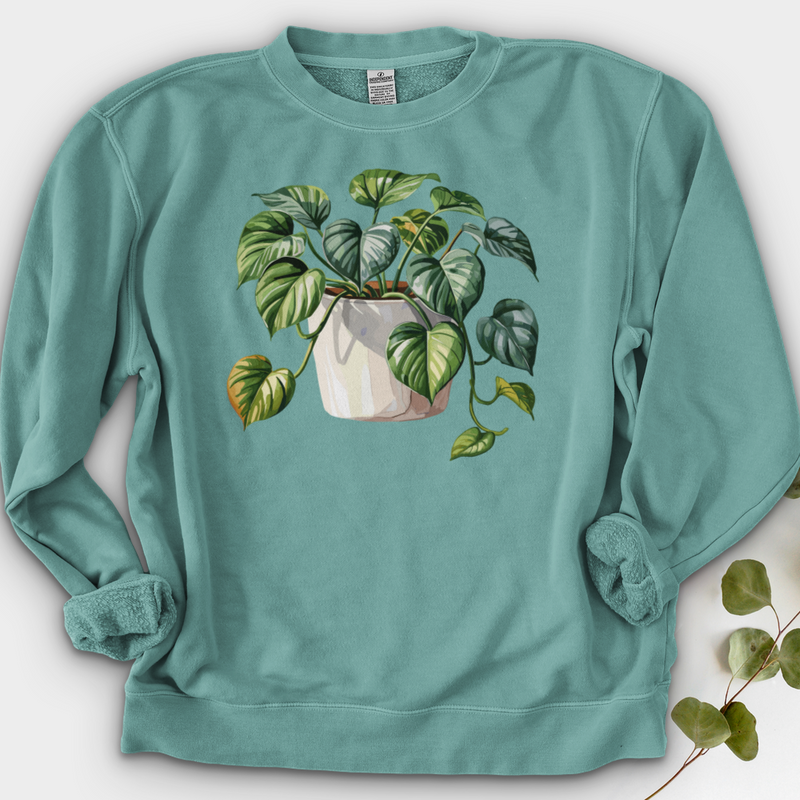 Watercolor Pothos Plant Crewneck